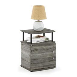 Furinno JAYA Side Table, End Table with Door Cabinet, Night Stand, Bedside Table, for Living Room, Bedroom, French Oak