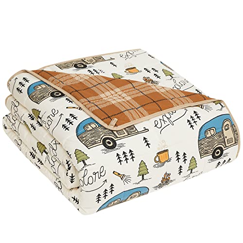 "CuteKing Weighted Blanket for Adults (15lbs, 48""x72"", Camping) Heavy Blanket for 140-150lbs, Weighted Blanket for Cooling & Heating with Premium Glass Beads, Thick Blanket for Adult All-Season"