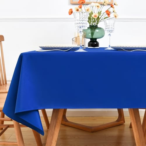 NEWISHER Blue Rectangle Tablecloth 70 x 108 inch for 6 Foot Tables - Heavy Duty Polyester Fabric Table Cloth, Reusable Solid Rectangle Table Cover for Dining Kitchen Party Wedding Indoor Outdoor