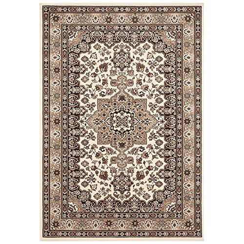 Nouristan Oriental Short Pile Rug Parun Täbriz Ivory Beige 120 x 170 cm