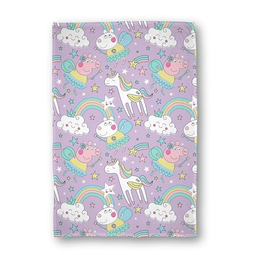 Peppa Pig Officailly Licensed Fleece Blanket - Super Soft Warm Bedtime Purple Lilac Design - Perfect for Home, Bedroom, Sleepovers & Camping 100 x 150cm