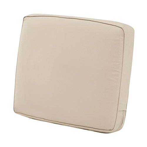 Classic Accessories Montlake FadeSafe Water-Resistant 21 x 20 x 4 Inch Patio Lounge Back Cushion, Antique Beige, Outdoor Loveseat Cushions
