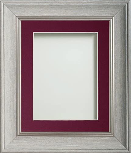 Frame Company Drummond Pale Grey Photo Frame, Plum Mount, A4 for 10x6 inch, fitted with perspex