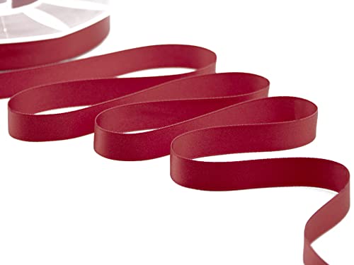 Furlanis - Double Satin Ribbon, Decoration, Gift, Christmas Packing, Wedding, Party, Made in Italy - Amaranth, 16 mm x 25 m