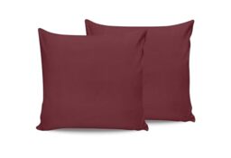 Premium Maroon Pillowcase Set (2 Pieces), 80 x 80 cm, 100% Cotton Ranforce, 155 Thread Count Envelope Closure, Machine Washable at 30°C