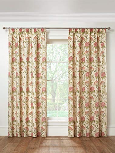 "Emma Barclay Harmony - Floral Pencil Pleat Curtains in Cream - Width 66 x Drop 72"" (168 x 183cm)"