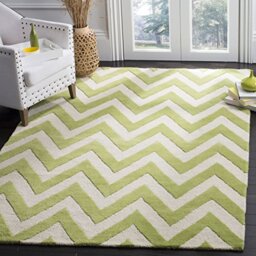 Safavieh Modern Indoor Hand Tufted Rectangle Area Rug, Cambridge Collection, CAM139, in Green / Ivory, 122 X 183 cm for Living Room, Bedroom or Any Indoor Space