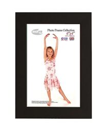 "Inov8 British Made Real Wood Picture/Photo Frame 6x4"" Inch(15x10cm) - Auckland 20mm Pine Black"