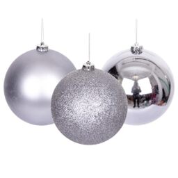 50mm/18Pcs Christmas Baubles Shatterproof Mid Grey, Christmas Tree Decorations Ball Ornaments Balls Xmas Hanging Decorations Holiday Decor - Shiny,Matte,Glitter