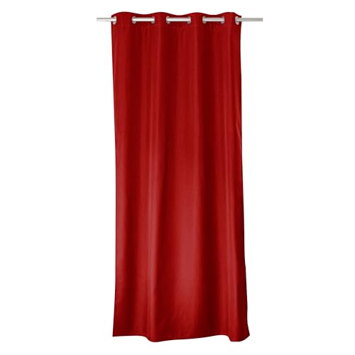 ED ENJOY HOME Thermal Blackout Curtain 135 x 240 cm, Metal Eyelets, Anti-Heat, Anti-Cold, for Bedroom and Living Room Red