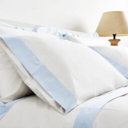 Camalisa White/Blue Pillow Covers H/W in Pairs 50x70 cm