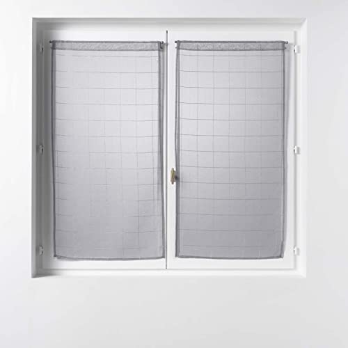 Douceur d'Intérieur, Eulalie 2 x 60 x 160 cm Sandblasted Fantasy Straight Curtain Pole Grey