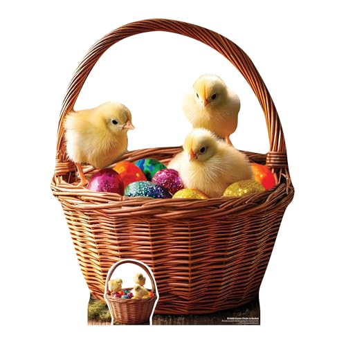 Star Cutouts SC4686 Easter Chicks Basket Cardboard Cutout 94cm - Free Standing, Quick Set Up, Easter parties, seasonal displays and family events