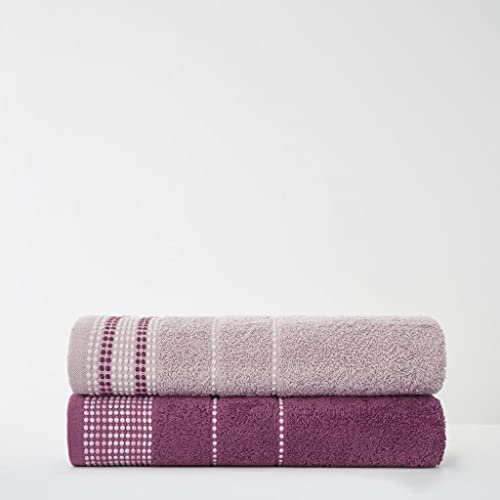GC GAVENO CAVAILIA 550 GSM Dalby Bath Towel Set, 100% Pure Cotton Luxury Quality Soft & Cosy Bathroom Water Absorbent, Egyptian, Pink, 70x120 cm