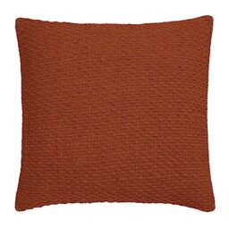Drift Home - Terracotta Cushion (43 x 43cm) - Sustainable Recycled Cotton - Filling Included - Orange Textured/Woven With Insert - Matching Throw Available