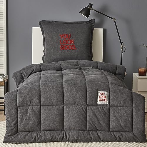 Karaca Home Double Duvet, Cotton, Charcoal, 155 x 220 cm