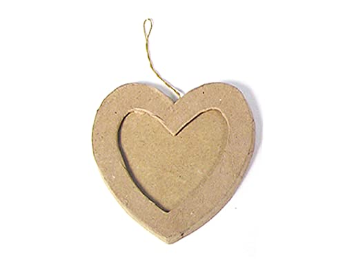 Paper mache pendant heart picture holder 9x9 cm. 3 mm.