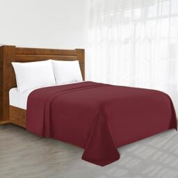 Luxury Flat Sheet on Amazon Elegant Comfort Wrinkle-Free 1500 Thread Count Egyptian Quality 1-Piece Flat Sheet, Twin/Twin XL Size, Burgundy