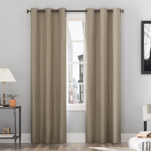 "Sun Zero Cyrus Thermal 100% Blackout Grommet Curtain Panel Pair,40"" x 63"""
