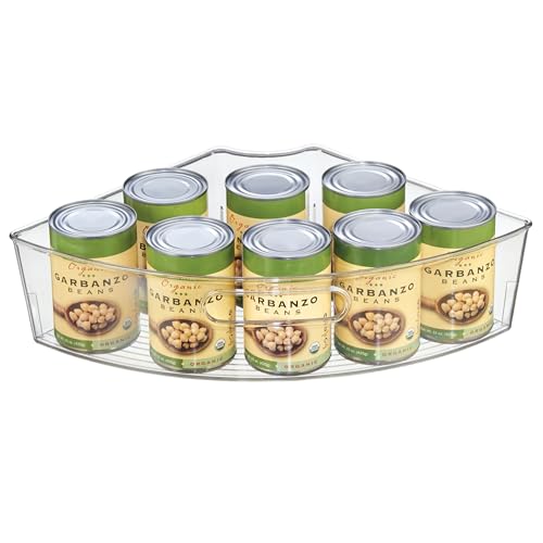 iDesign 62630 Lazy Susan Cabinet Binz, Basket Wedge for Corner Storage - 1/4, Clear