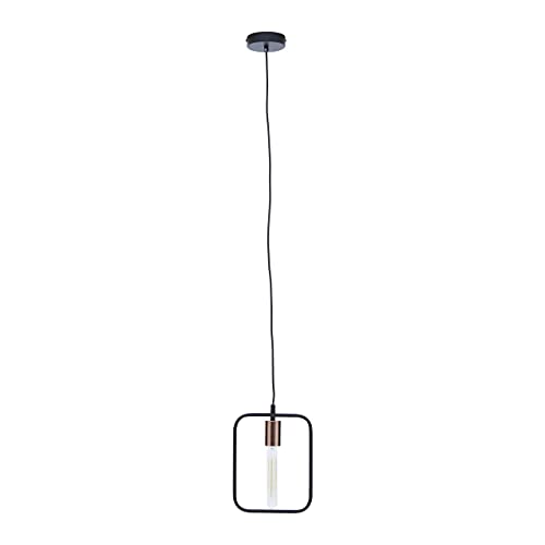 Premier Housewares Chandelier/Ceiling Light Black And Copper Pendant Lights For Ceiling/Hallway/Living Room Tubular Bulb Lighting For Halls/Bedroom 5 x 150 x 20