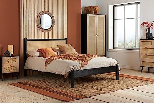 Birlea Croxley Rattan King size Bed Black Oak