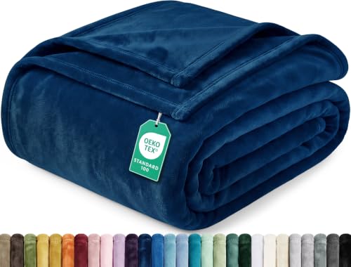 Utopia Bedding Navy Fleece Blanket Throw Size Lightweight Fuzzy Soft Anti-Static Microfiber Bed Blanket (60x50 Inch)