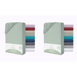 Single Fitted Sheet, 90 x 200 + 30 cm, Microfibre, 30 cm Height, Plain Colour, No Iron, Fitted Sheet with Elasticated Corners (Pack of 2)