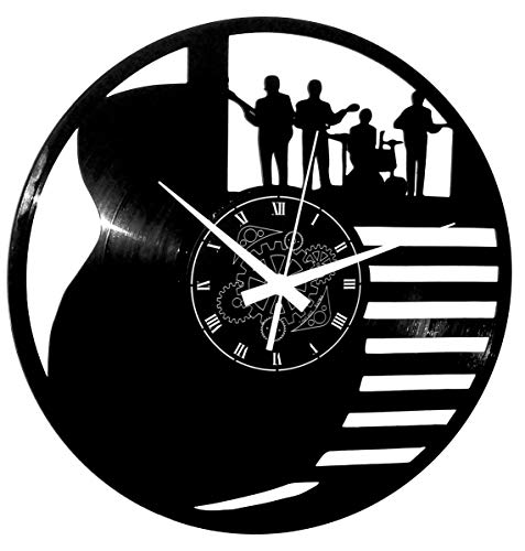 Instant Karma Clocks Vinyl Wall Clock Guitar Drums Bass Musician Musical Instruments Group Rock