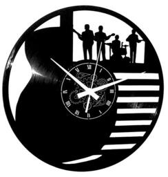 Instant Karma Clocks Vinyl Wall Clock Guitar Drums Bass Musician Musical Instruments Group Rock