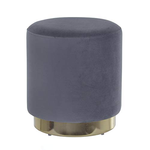 Hodge and Hodge Sophia Footstool Pouffe Footrest Velvet Home Accessory - Grey
