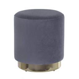 Hodge and Hodge Sophia Footstool Pouffe Footrest Velvet Home Accessory - Grey