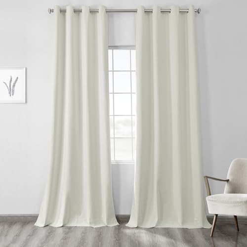 HPD Half Price Drapes Grommet Blackout Curtains for Bedroom Thermal Cross Linen 50 X 96 (1 Panel), FLCW-CBO191-96-GR, Starlight Off White