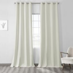 HPD Half Price Drapes Grommet Blackout Curtains for Bedroom Thermal Cross Linen 50 X 96 (1 Panel), FLCW-CBO191-96-GR, Starlight Off White