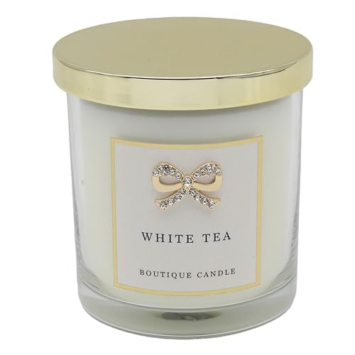 Lesser & Pavey Desire Aroma White Tea Candle – Festive Scented Candle in Decorative Glass Jar with 30 Hour Burn Time, Relaxing Holiday Home Fragrance and Elegant Seasonal Gift Idea