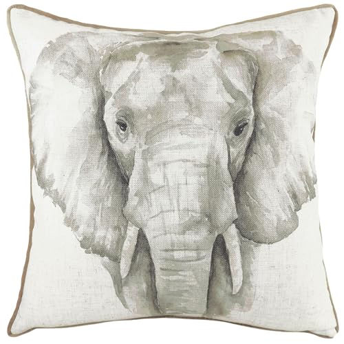 Evans Lichfield Safari Elephant Piped Feather Rich Filled Cushion