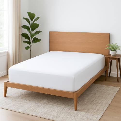 1 Piece Queen Fitted Sheet, Soft Brushed Microfiber, White