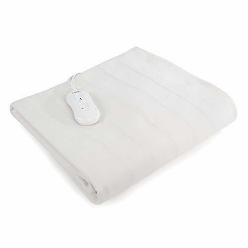 Carmen Single Fitted Electric Under Blanket with Overheat Protection, 85W, 193 x 91cm + 40cm Skirt, White, C81189