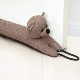 "Marwood Under Door Draught Excluder Decorative Wind Stopper 91cm for Door & Window, Weighted Animal Air Door Draft Stopper Snake Noise Blocker for Bottom of Door with Hanging Loops - Bear 36"""