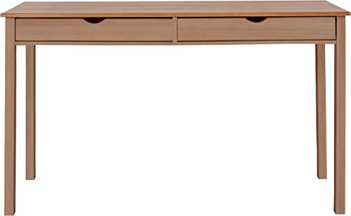 Gava Desk with 2 Large Drawers, Modern Scandinavian Design, Stained Wax, 60 x 140 x 80 cm (D x W x H)
