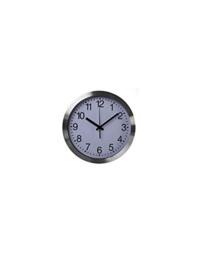 Perel DCF77 Radio-Controlled Wall Clock Analogue Round 30 cm Aluminium Silver