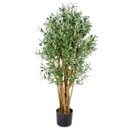 Leaf Design UK Artificial Olive Tree in Black Plastic Pot
