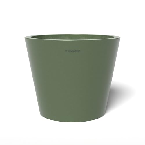 POTS&MORE Conico 10 Pot (Diameter 10 cm, Elegant Design, Colour Olive Green, Height 8.5 cm, Plastic Planter for Indoor Plants) VP011004