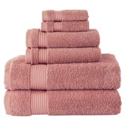 BERIBO Turkish Towel Set 100% Cotton (Serenity) 6 Pieces, 620gsm (Canyon Clay)