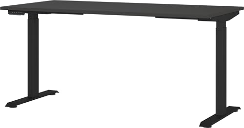 Germania Desk 7908-547, in graphite, el. height-adjustable, 160 x 120 x 80 cm (WxHxD)