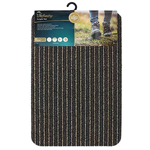 JVL Infinity Entrance Door Mat, Brown, 50cm x 75cm,01-442BR