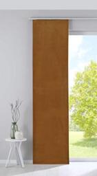 Gardinenbox Milano Blackout Panel Curtain Sliding Curtain Velvet Opaque Blackout Panel Carrier Weighted Bar 100% Polyester Mustard H 245 x W 60 cm