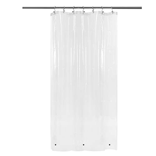 "Barossa Design Narrow Shower Curtain Liner with 3 Magnets, Metal Grommets Waterproof PEVA Shower Curtain Liner for Small Bathroom Stall, Extra Long PVC Free, Clear, 36"" x 84"""