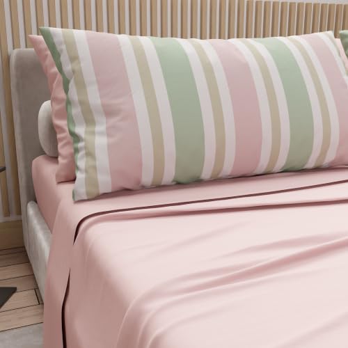 PETTI Artigiani Italiani - Cotton Sheets, Bed Set with Pillowcases in Digital Print Thousand Stripes 29 - French Double - Made with Love in Italy since 1968