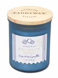 Paddywax Scented Candles Artisan Sea Glass Inspired Coastal Collection Jar Candle with Lid, 226g, Coconut Husk